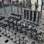 Tenaxis 1000x2000mm welding table with locating squares, locking pins and screw clamp