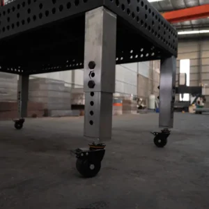 Adjustable stainless steel leg with caster wheel for 1000x2000mm welding table