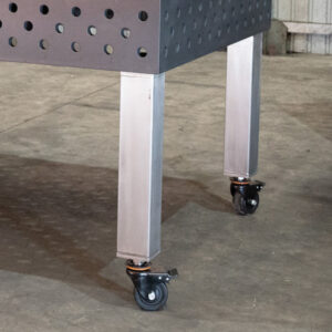 Stainless steel leg with caster wheels