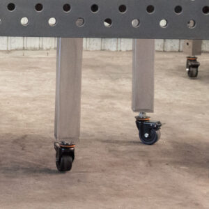Stainless steel adjustable leg with caster wheel
