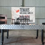 Tenaxis 1000x2000mm raw cast iron welding table with standard round legs caster wheel and toolkit.